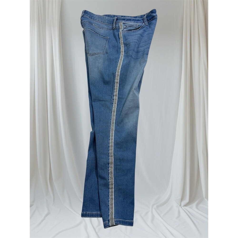 Arizona Jeans Side Stripped Jeans Skinny Size 11 Junior Light Blue Denim Stretch